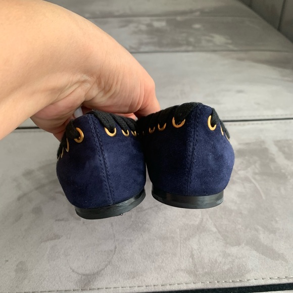 NWT CHLOE Dark Blue/Black Suede Grommet Flats size Eur 36 - Picture 6 of 13